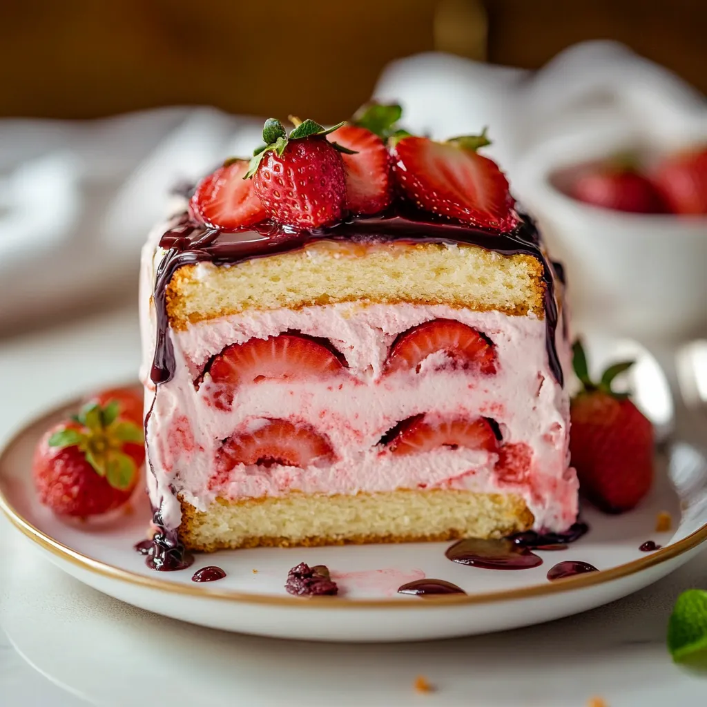 Strawberry Ice Cream Cake