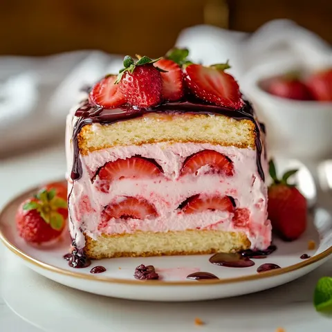 Strawberry Ice Cream Cake