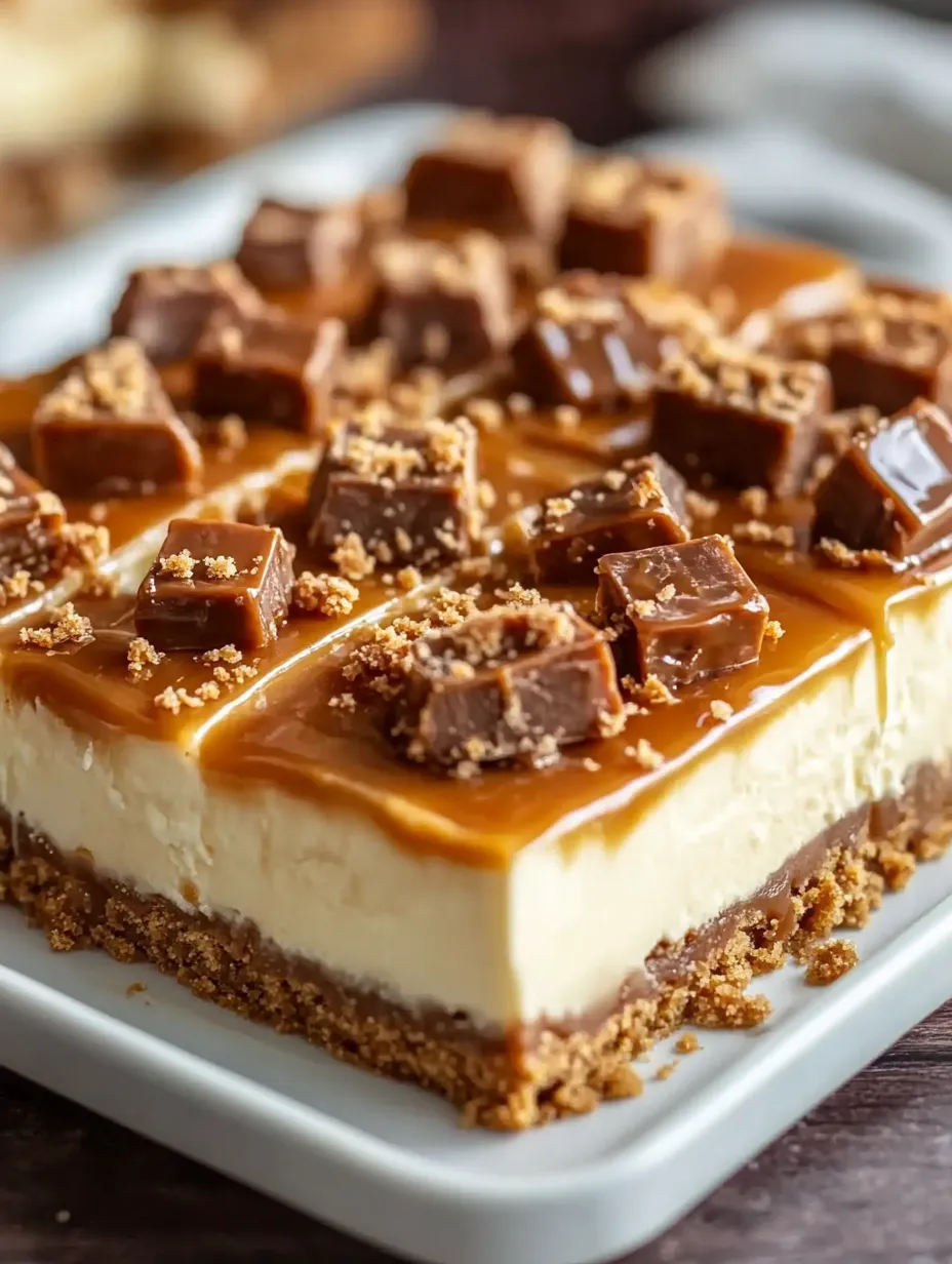Butterfinger Caramel Cheesecake Bars
