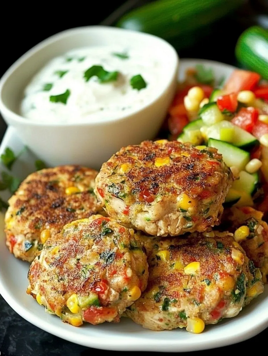 Chicken Zucchini Corn Burgers
