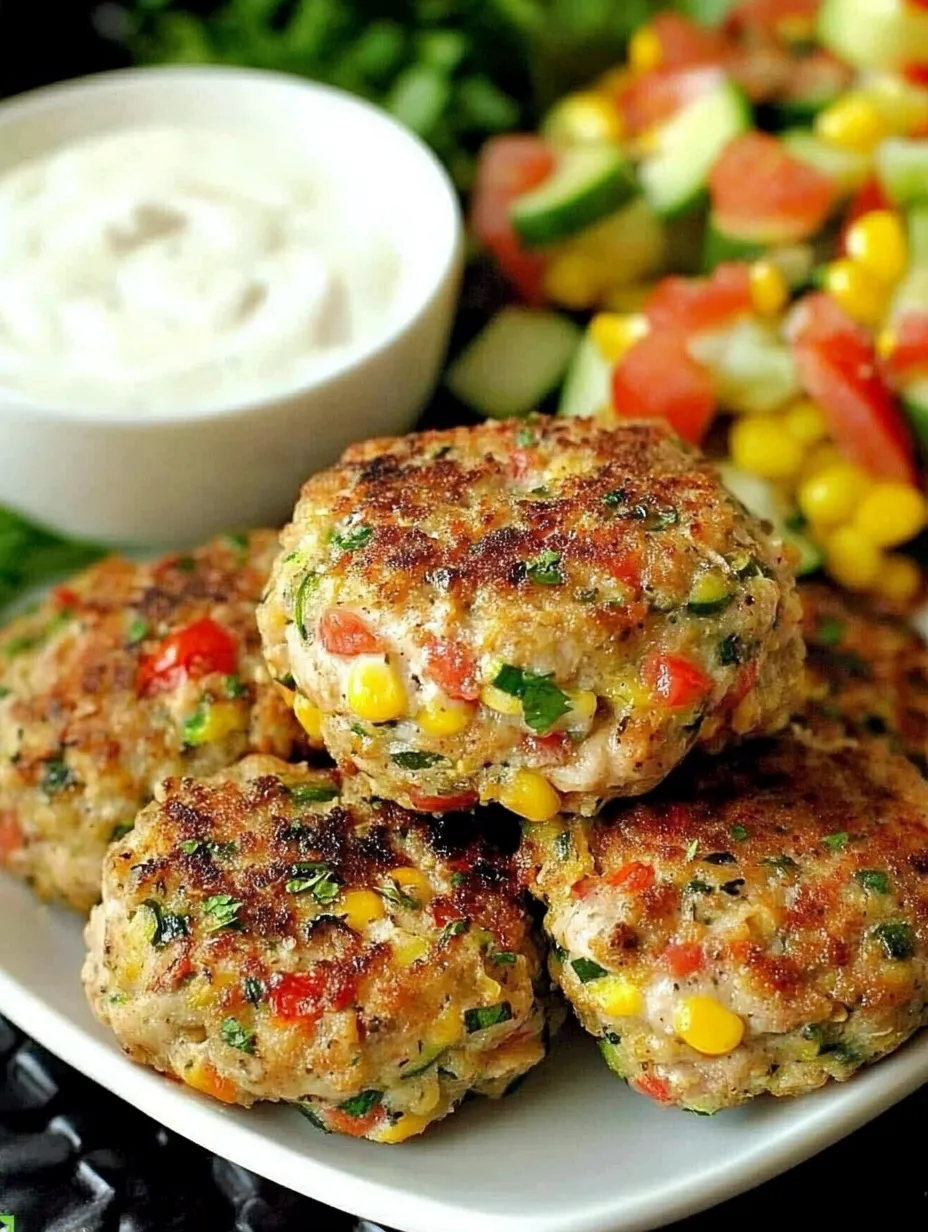 Chicken Zucchini Corn Burgers