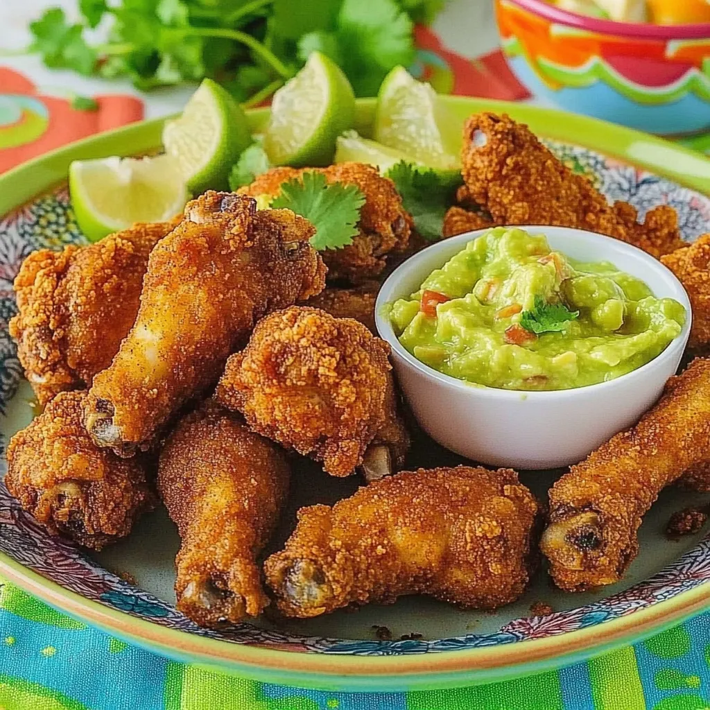 Taco Wings Spicy Guacamole Dip