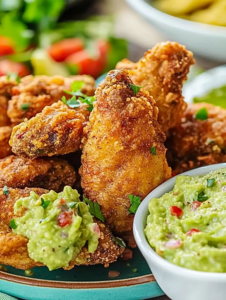Taco Wings Spicy Guacamole Dip