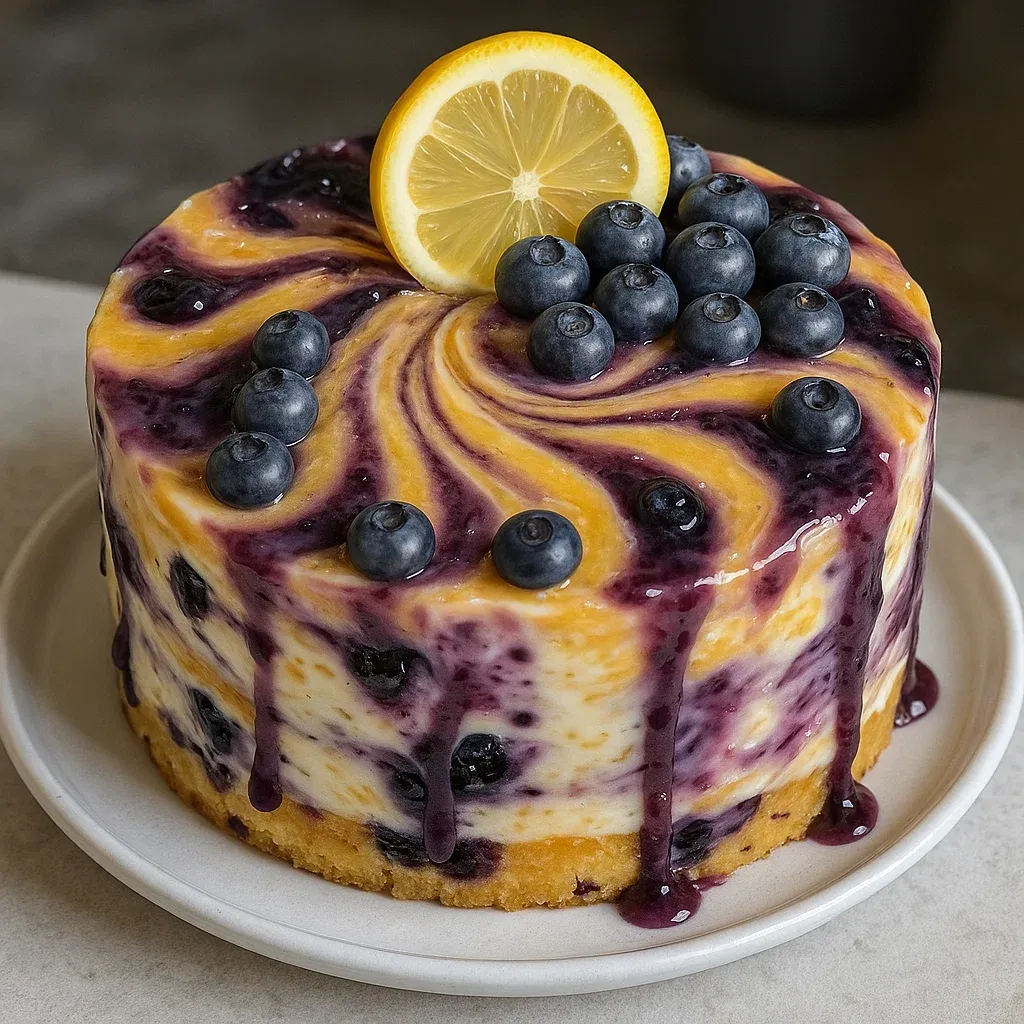 Swirled Blueberry Lemon Cake
