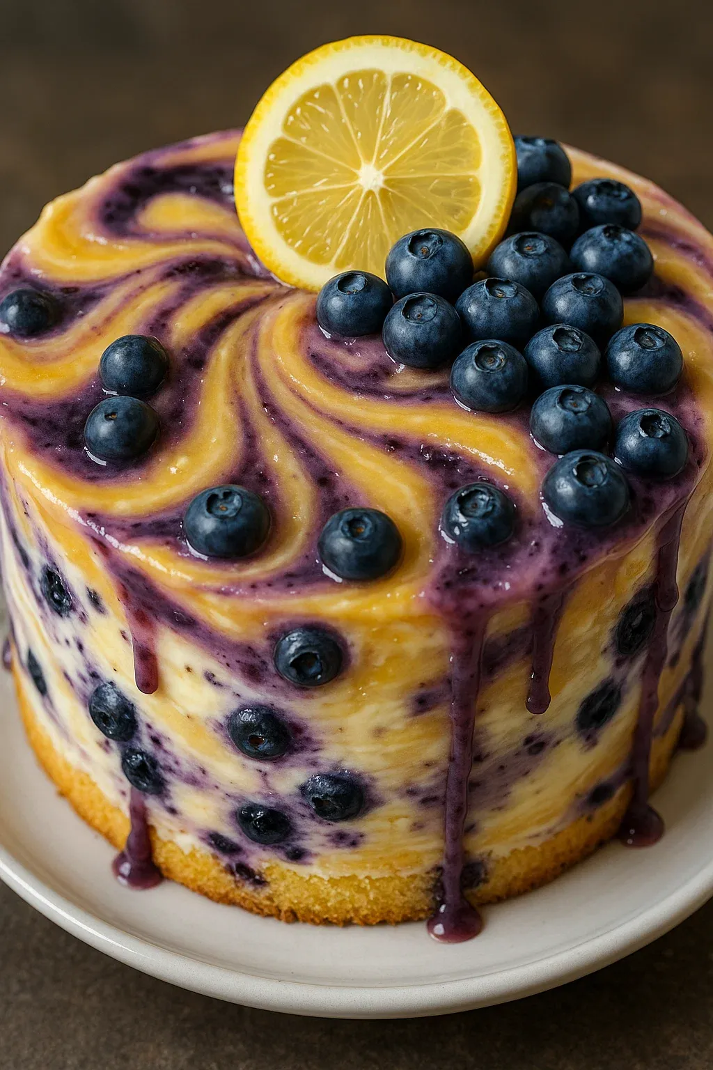 Swirled Blueberry Lemon Cake