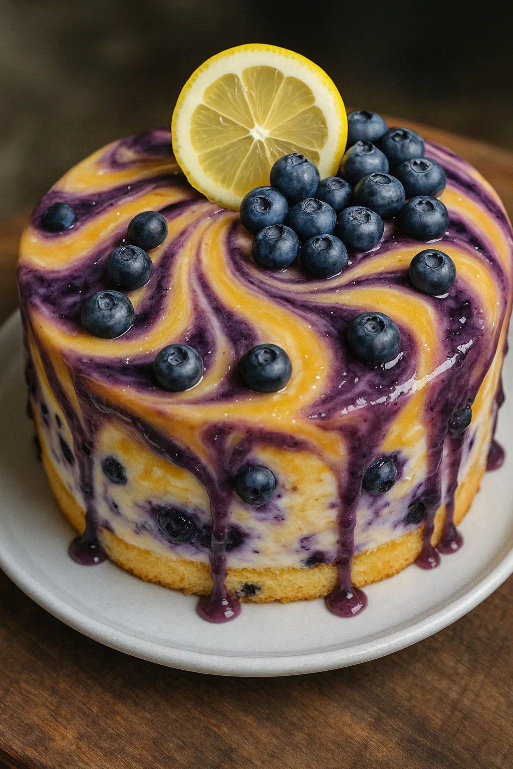 Swirled Blueberry Lemon Cake