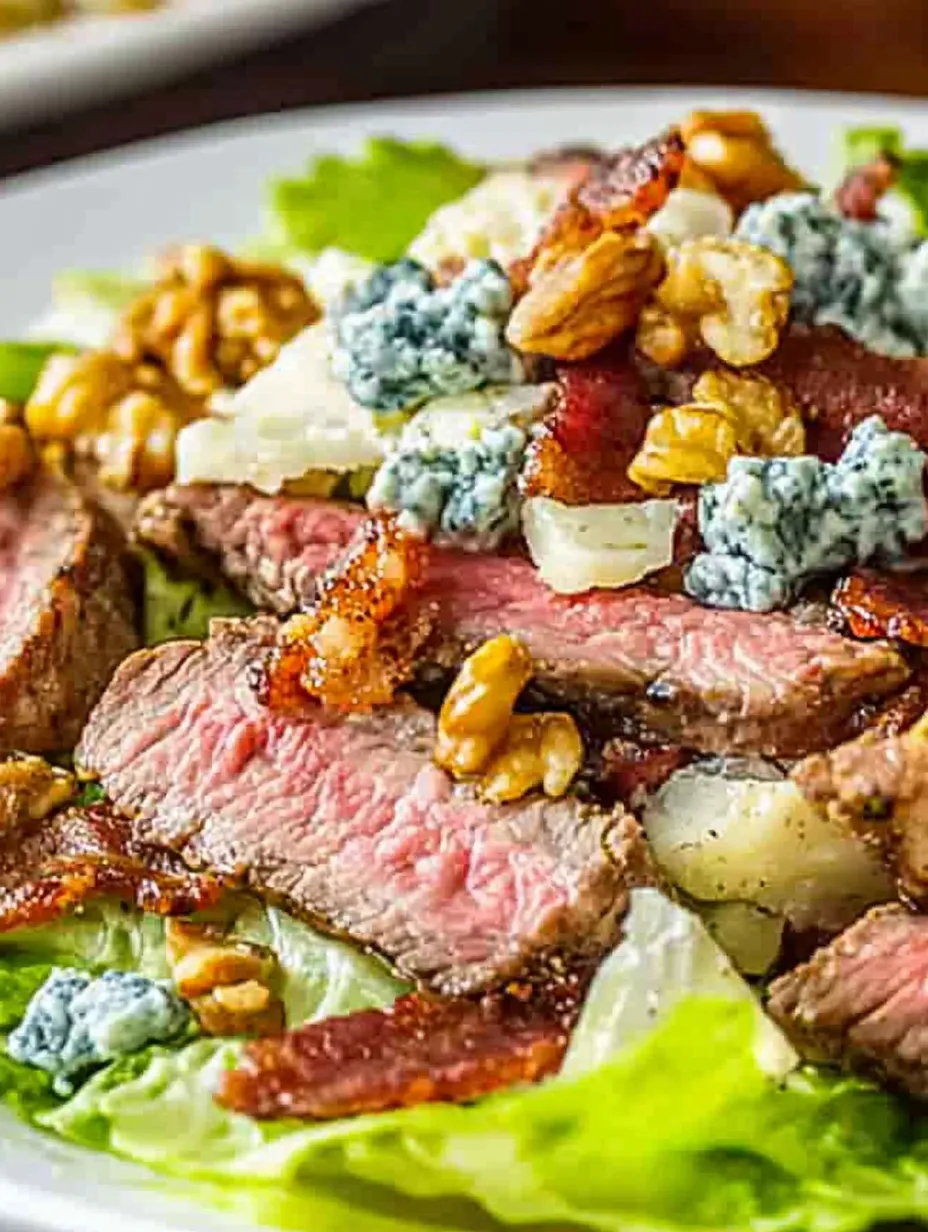 Steak Bacon Walnut Blue Cheese Caesar Salad
