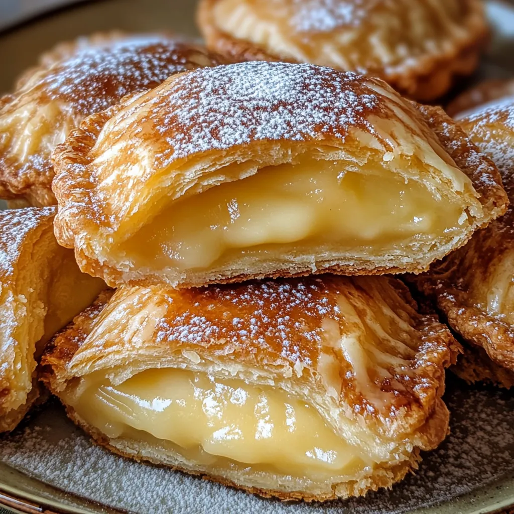 A plate of fried cheesecake apple pies.