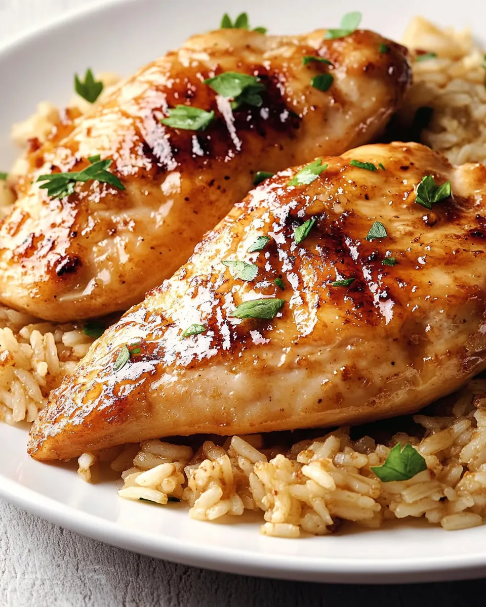 A plate of rice and chicken.
