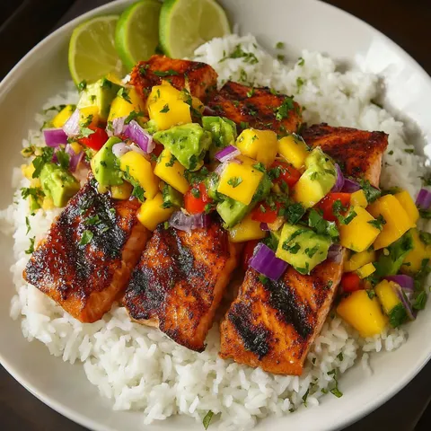 Salmon Mango Salsa Dish