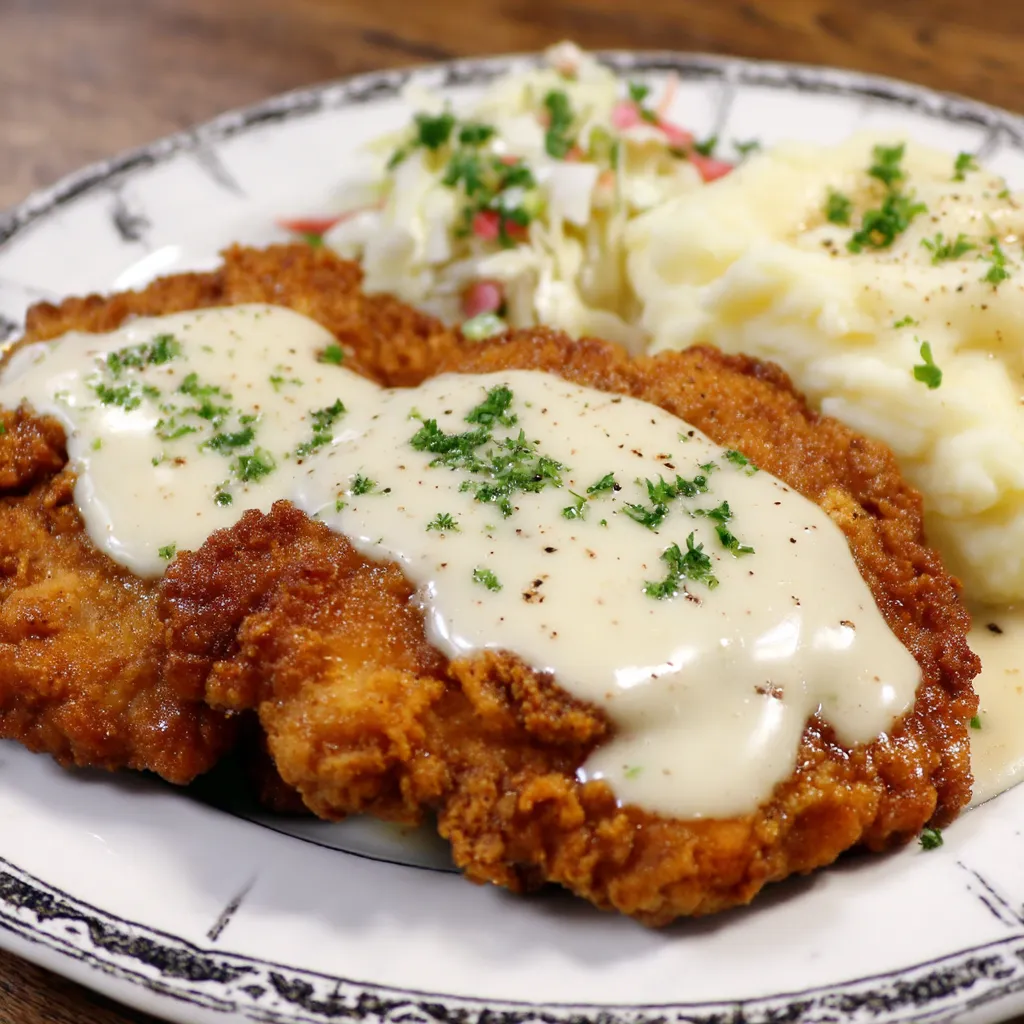 Fried Steak with Creamy Gravy