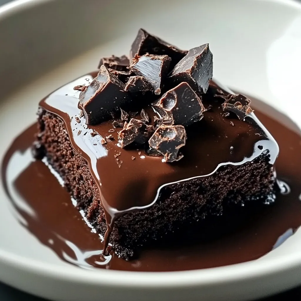 A chocolate cake with chocolate chips on top.