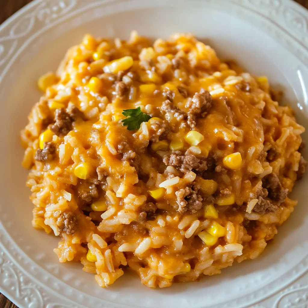 A plate of rice and meat.