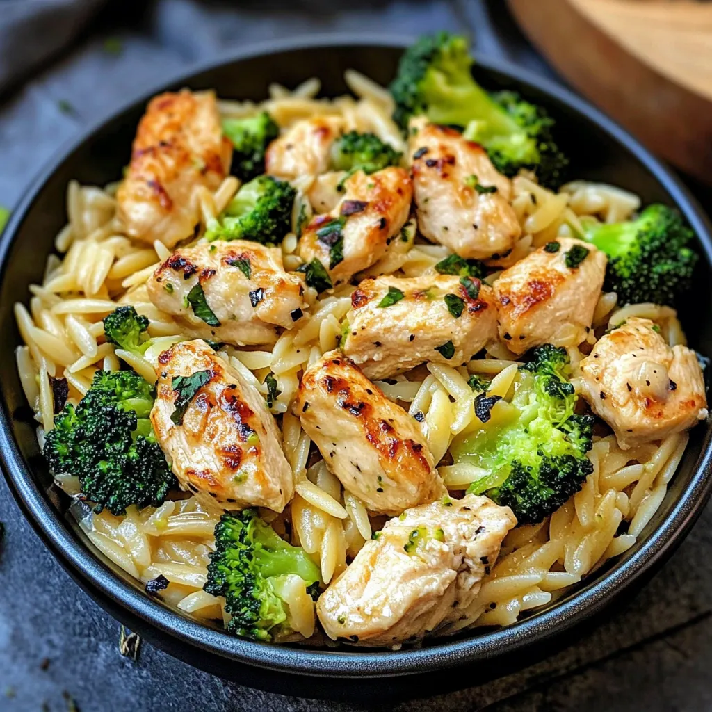 A bowl of chicken and broccoli.