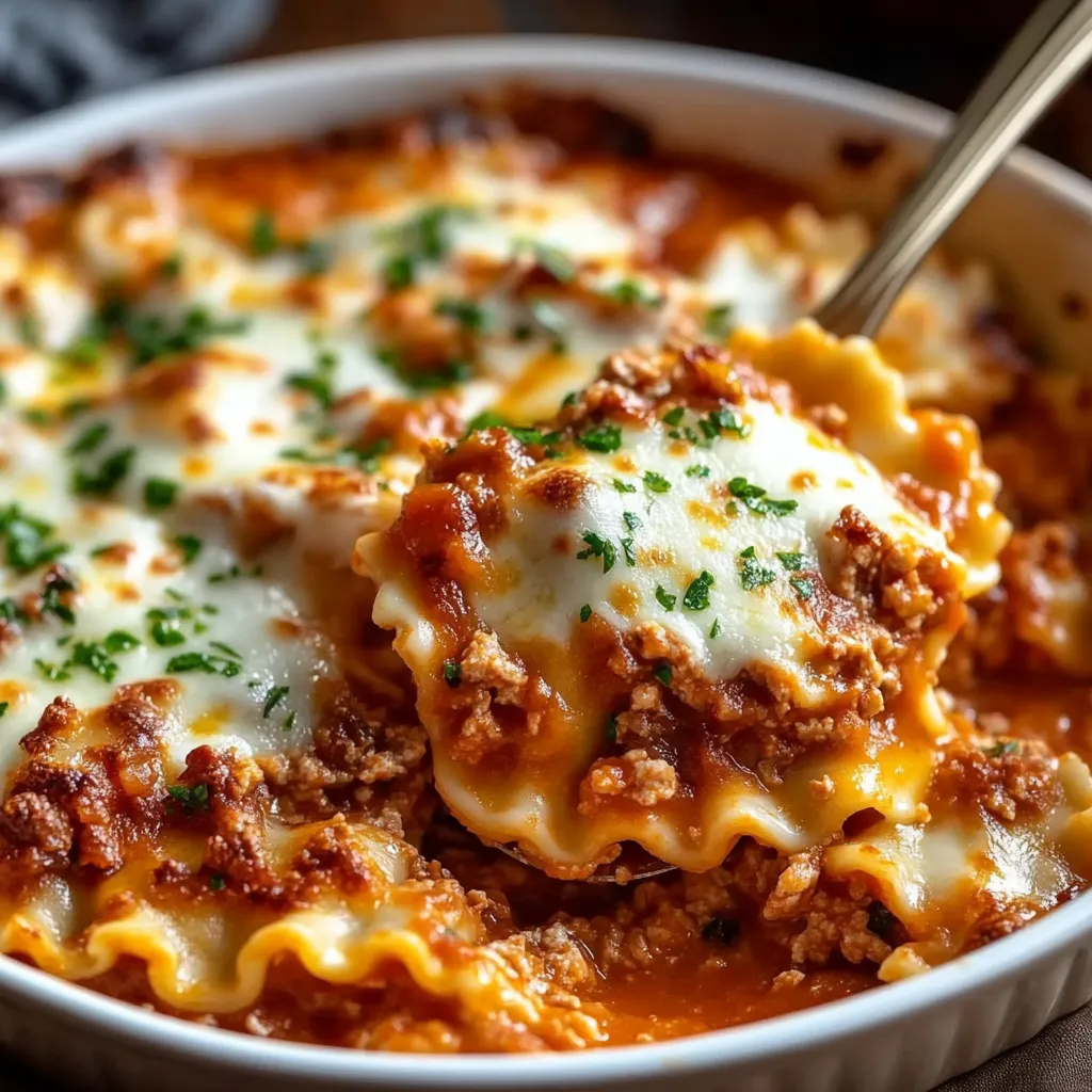 A bowl of Million Dollar Ravioli Casserole.
