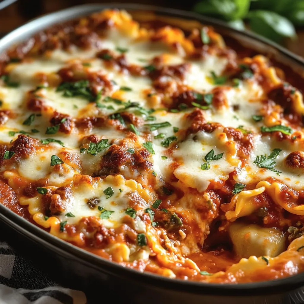 A delicious looking casserole with a variety of ingredients.