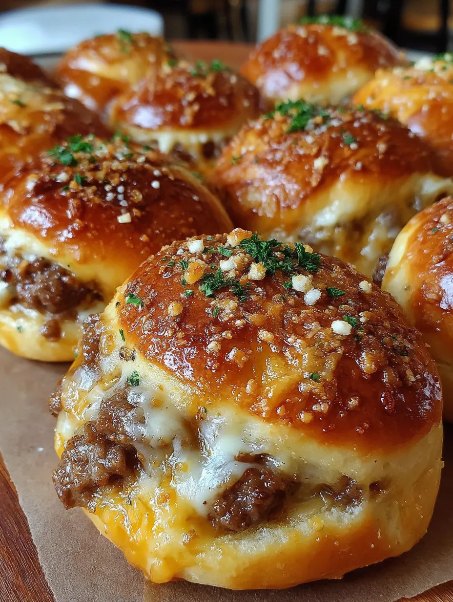 Garlic Parmesan Cheeseburger Bombs