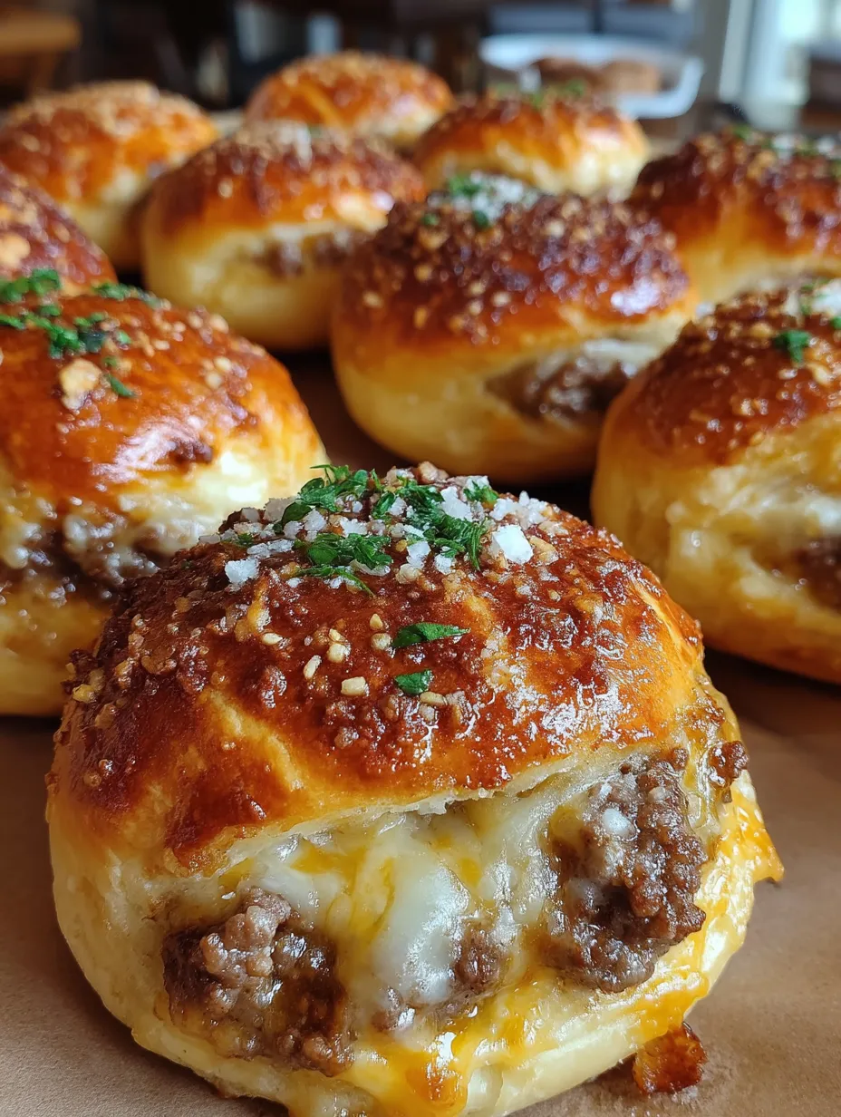 Garlic Parmesan Cheeseburger Bombs