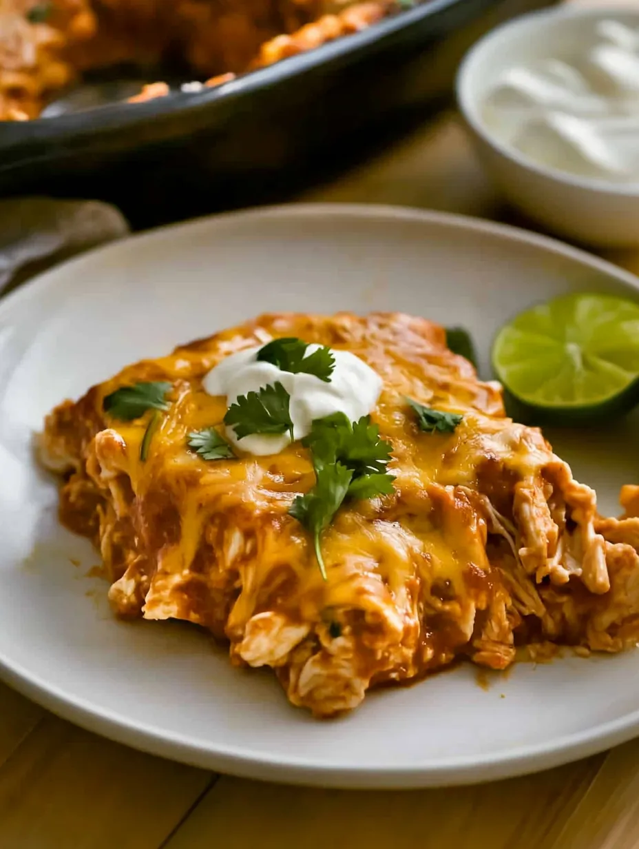Keto Chicken Enchilada Casserole