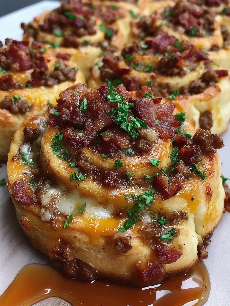 Garlic Butter Bacon Cheeseburger Rollups