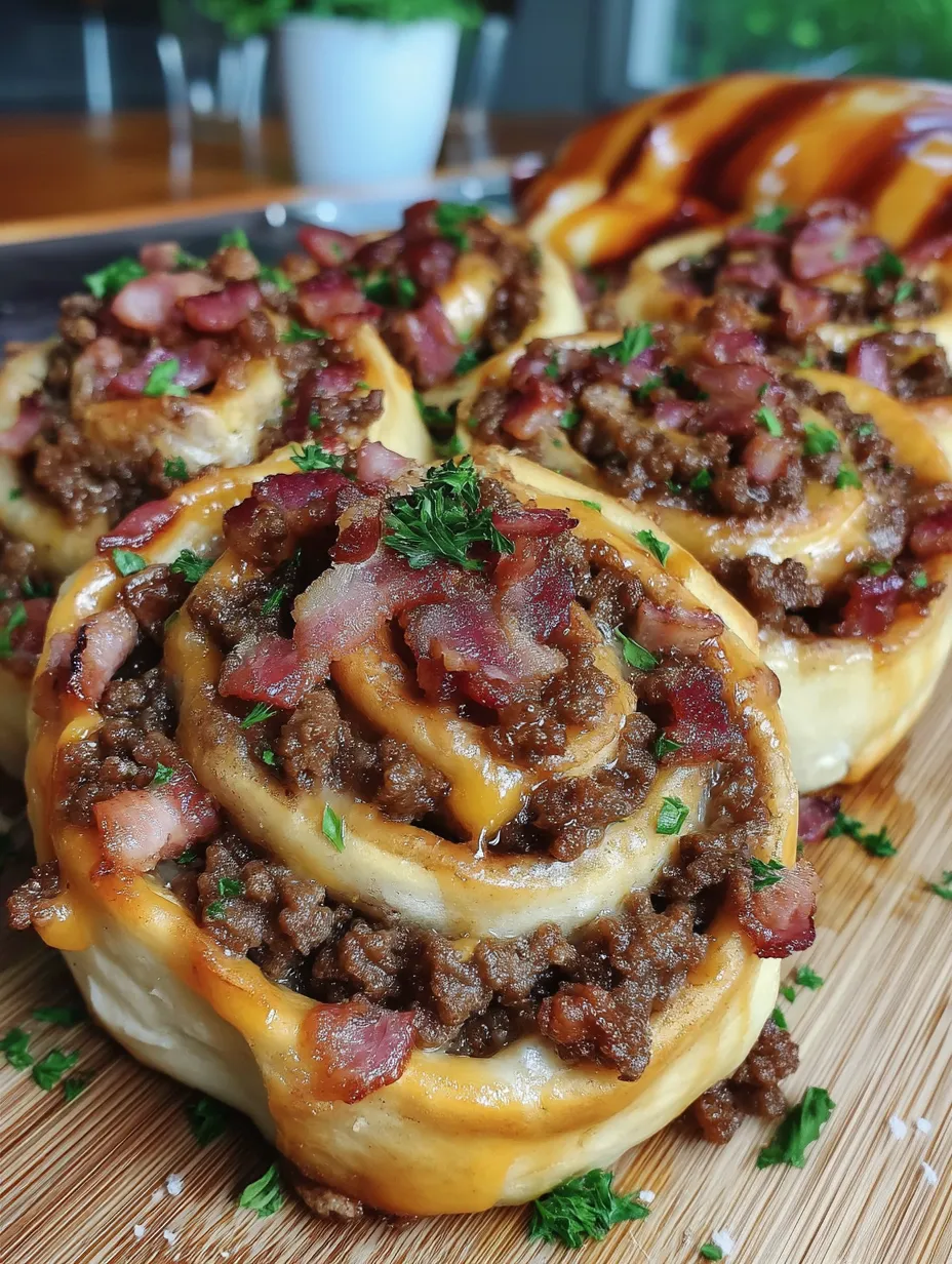 Garlic Butter Bacon Cheeseburger Rollups