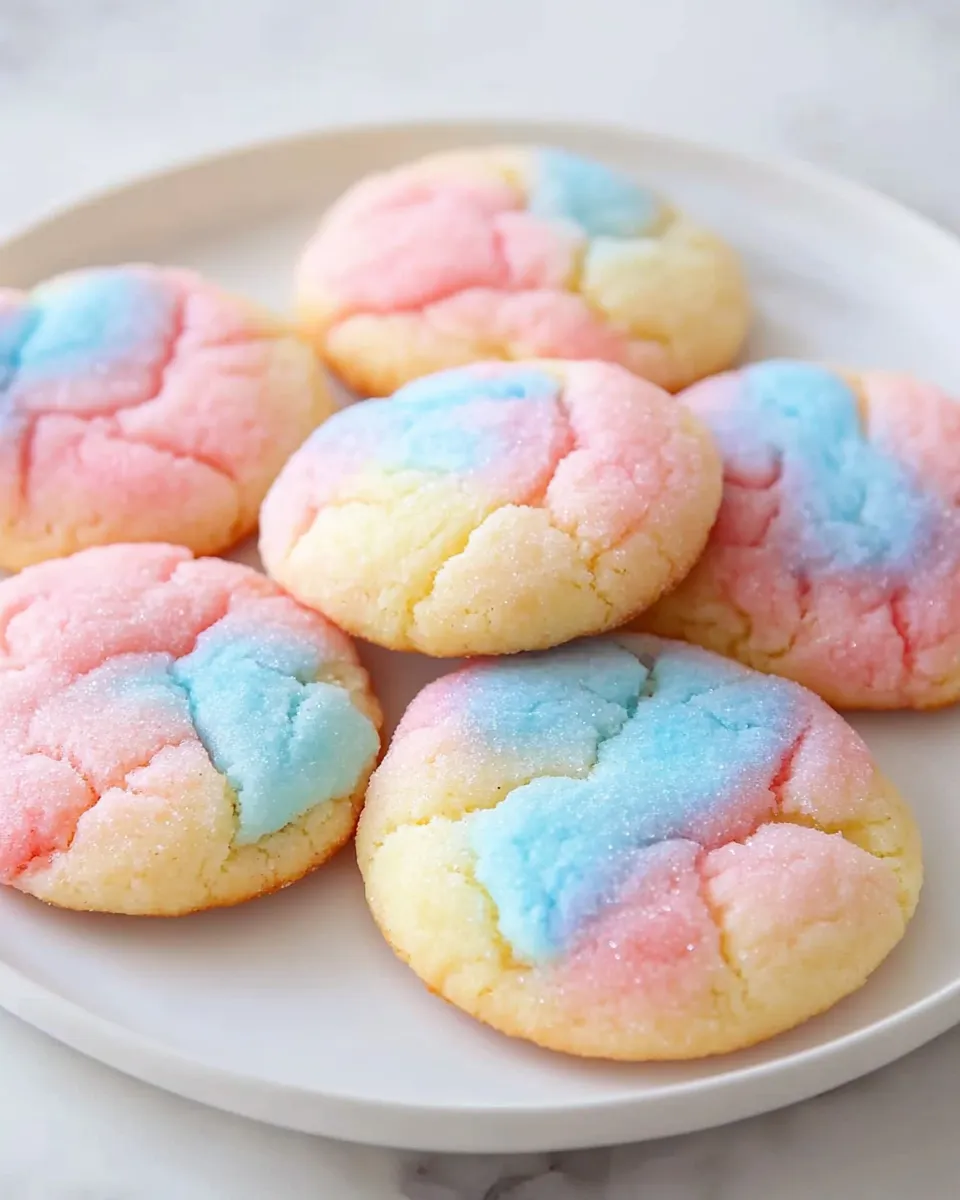 A plate of colorful cookies.
