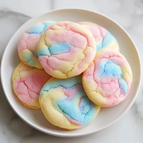 A plate of colorful cookies.