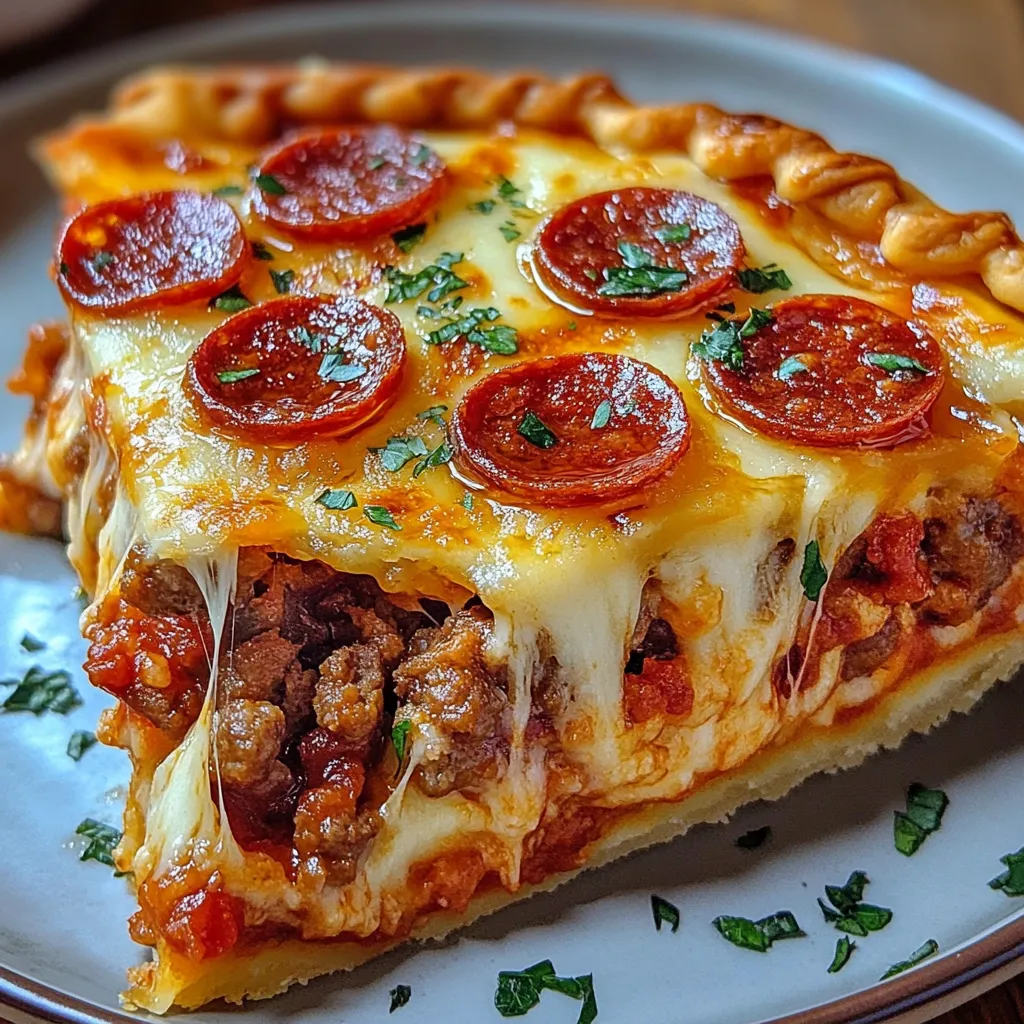 Deep Hamburger Sausage & Pepperoni Pie