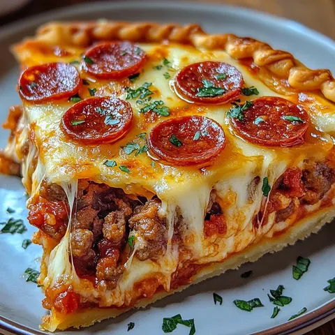 Deep Hamburger Sausage & Pepperoni Pie
