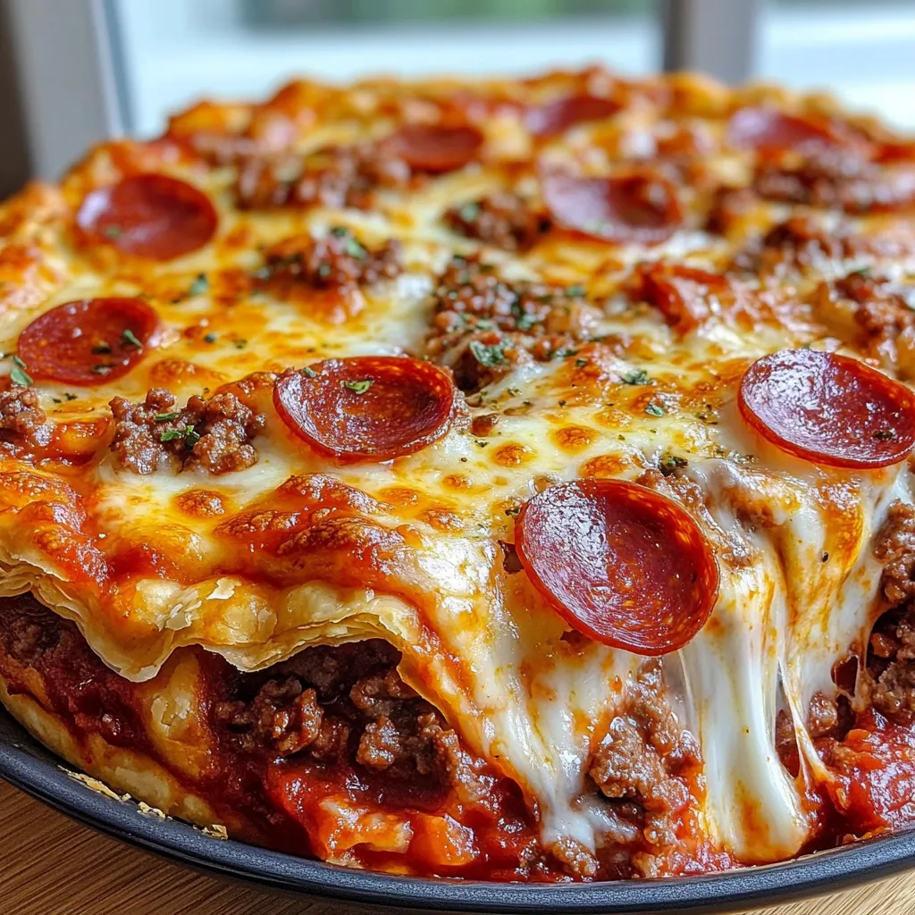 Deep Hamburger Sausage & Pepperoni Pie