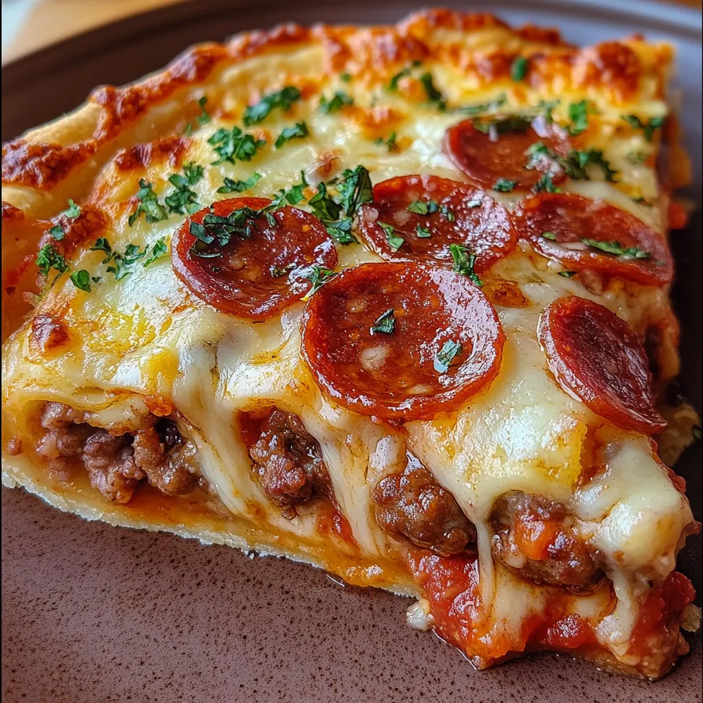 Deep Hamburger Sausage & Pepperoni Pie
