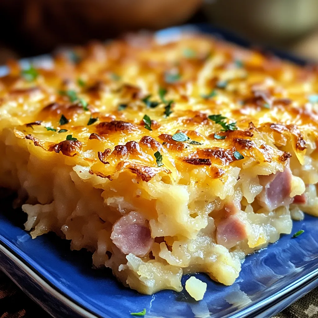 Ham and Cheese Hash Brown Casserole