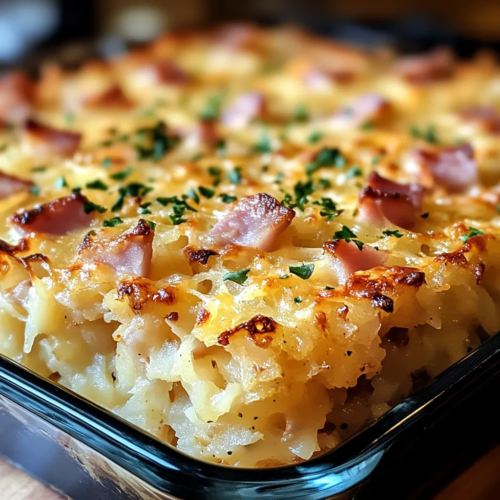 Ham and Cheese Hash Brown Casserole