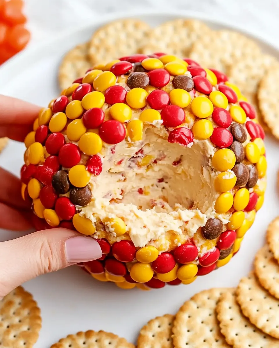 A hand holding a candy covered cracker.