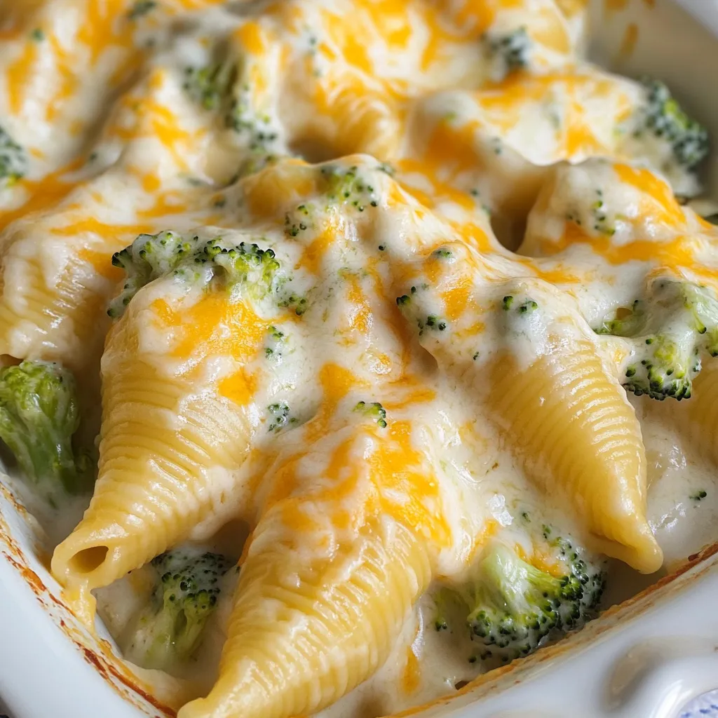 A bowl of macaroni and cheese with broccoli.