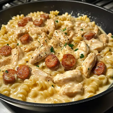 Creamy Pepper Jack Chicken & Sausage Pasta