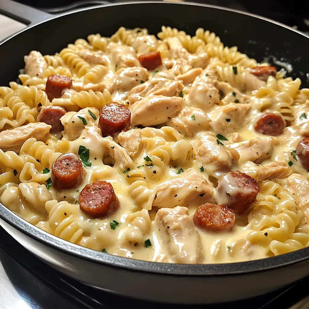 Creamy Pepper Jack Chicken & Sausage Pasta