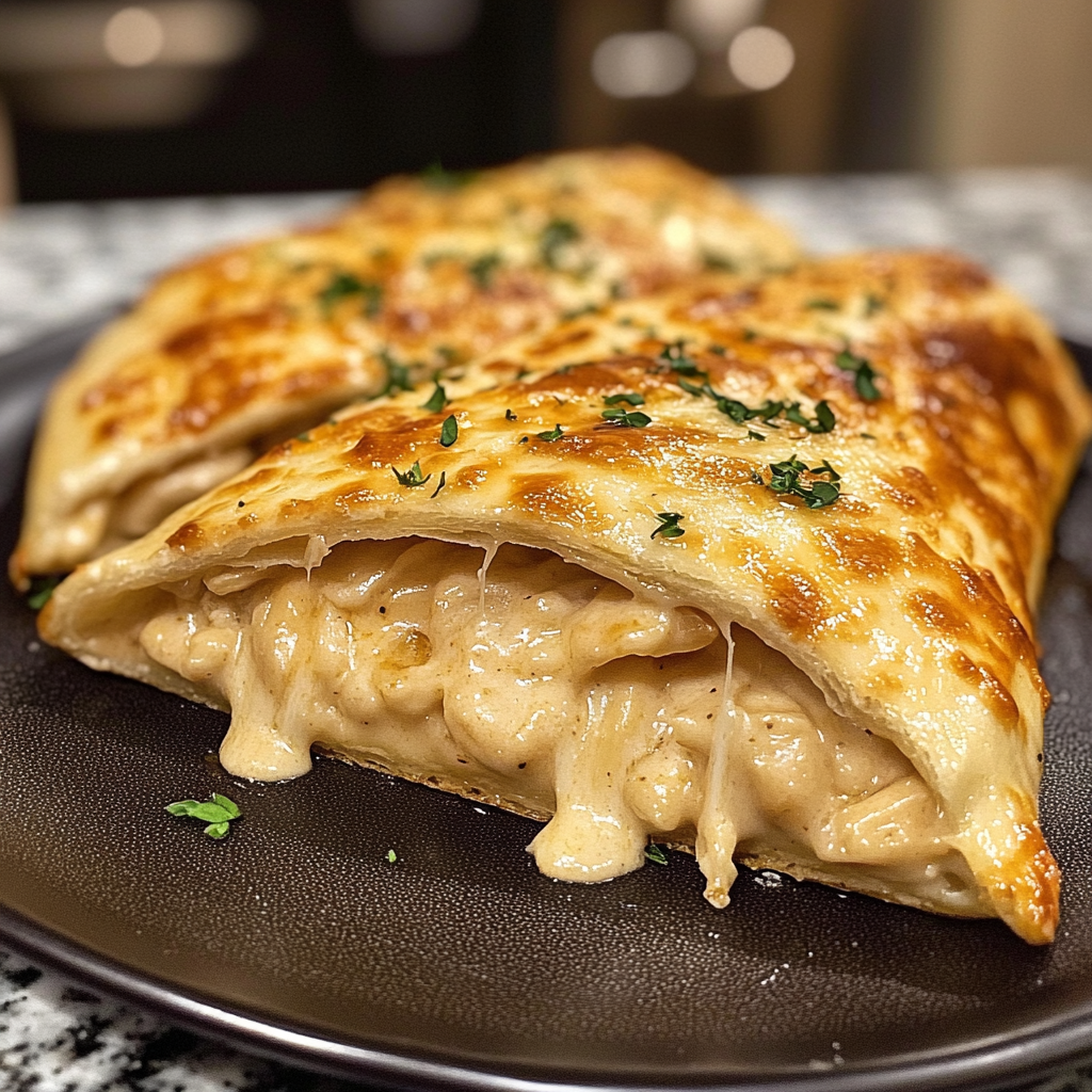 Chicken Alfredo Air Fryer Calzones