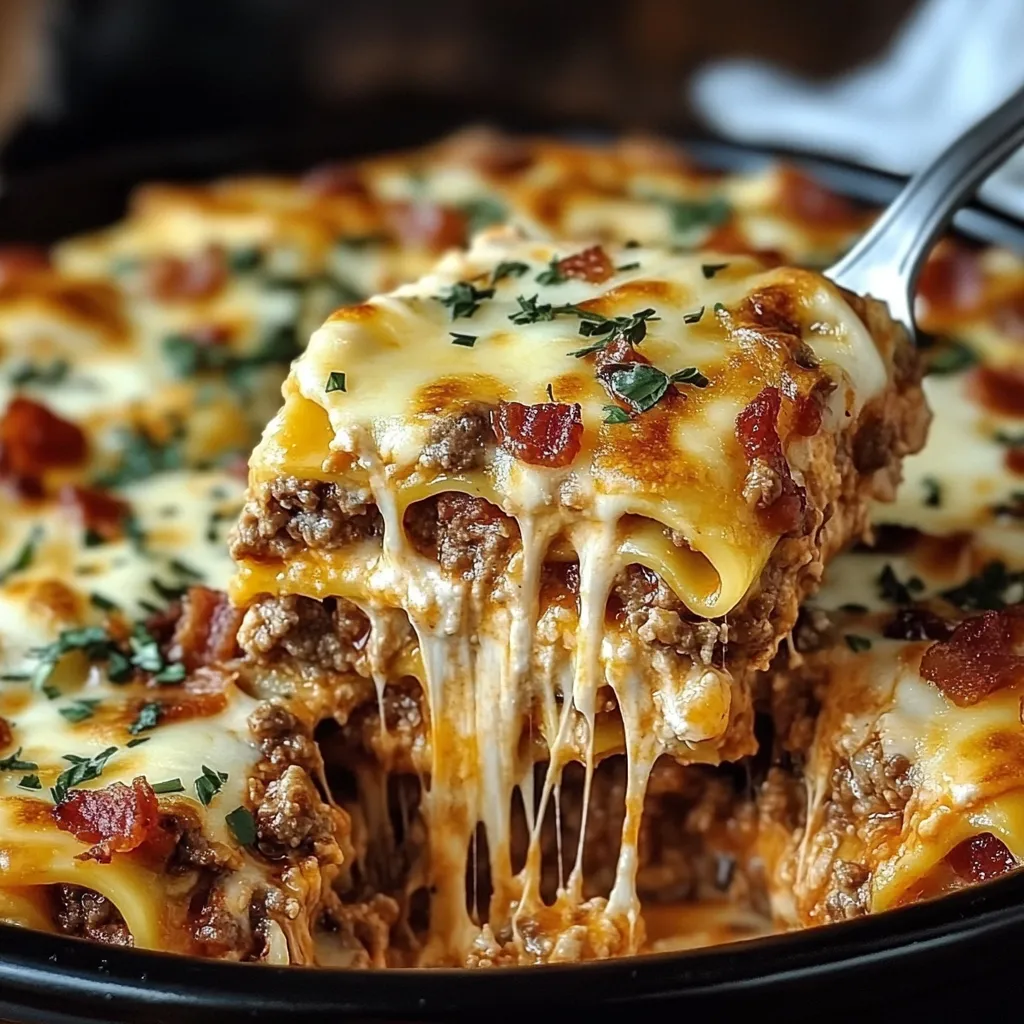 Parmesan Garlic Turkey Bacon Cheeseburger Lasagna