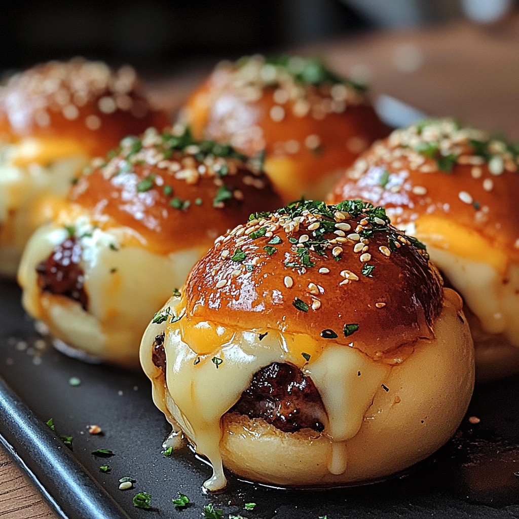 Garlic Parmesan Cheeseburger Bombs