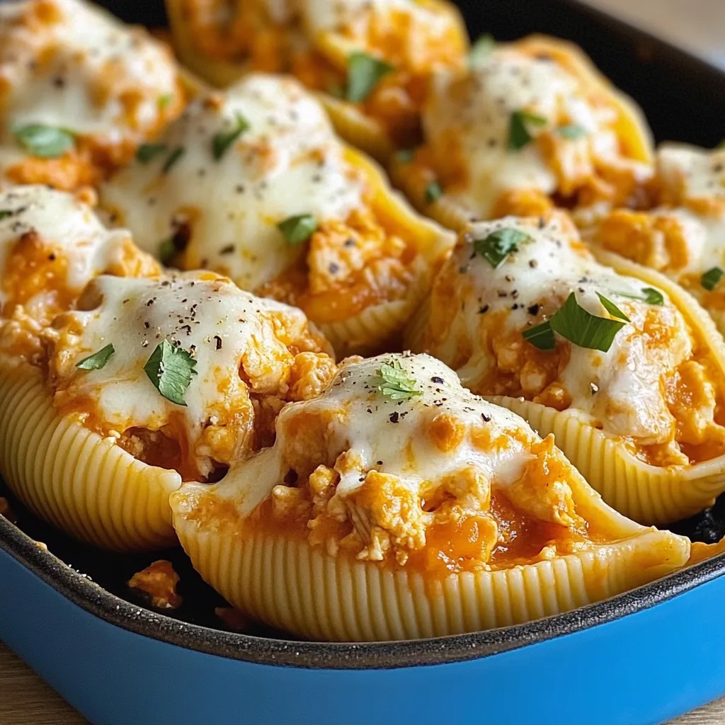 Buffalo Chicken Cheesesteak Stuffed Shells