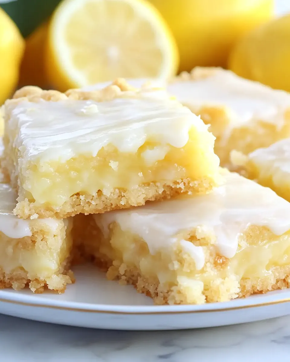A plate of lemon squares.