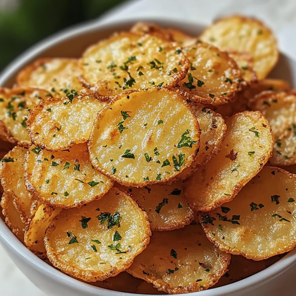 A bowl of fries with parsley.