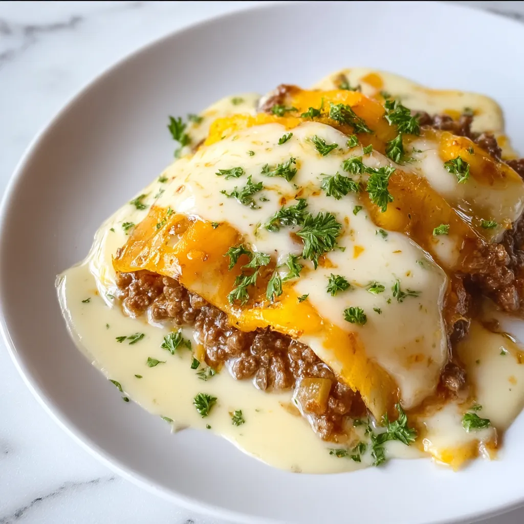 A plate of food with cheese and herbs.