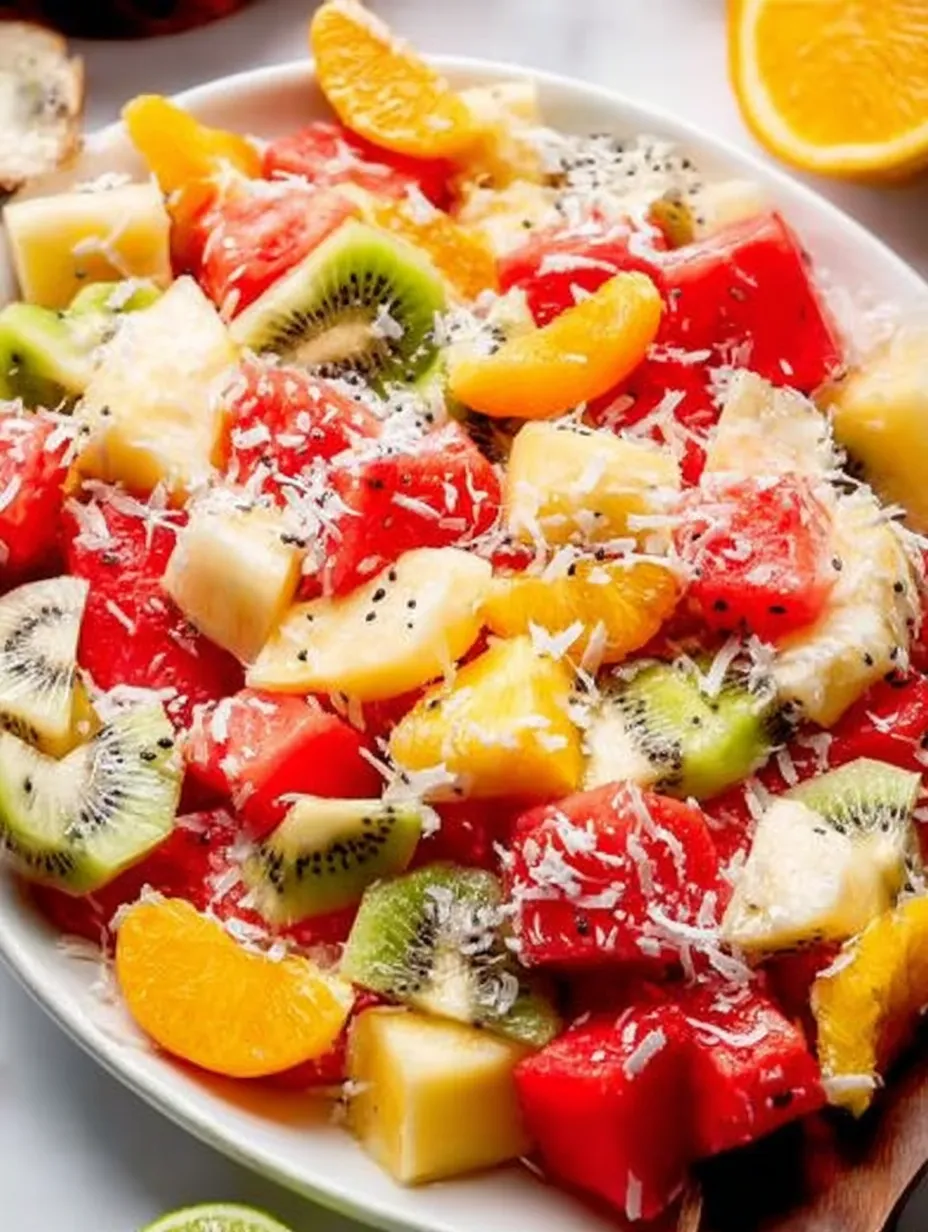 Tropical Fruit Salad with Honey Lime Dressing