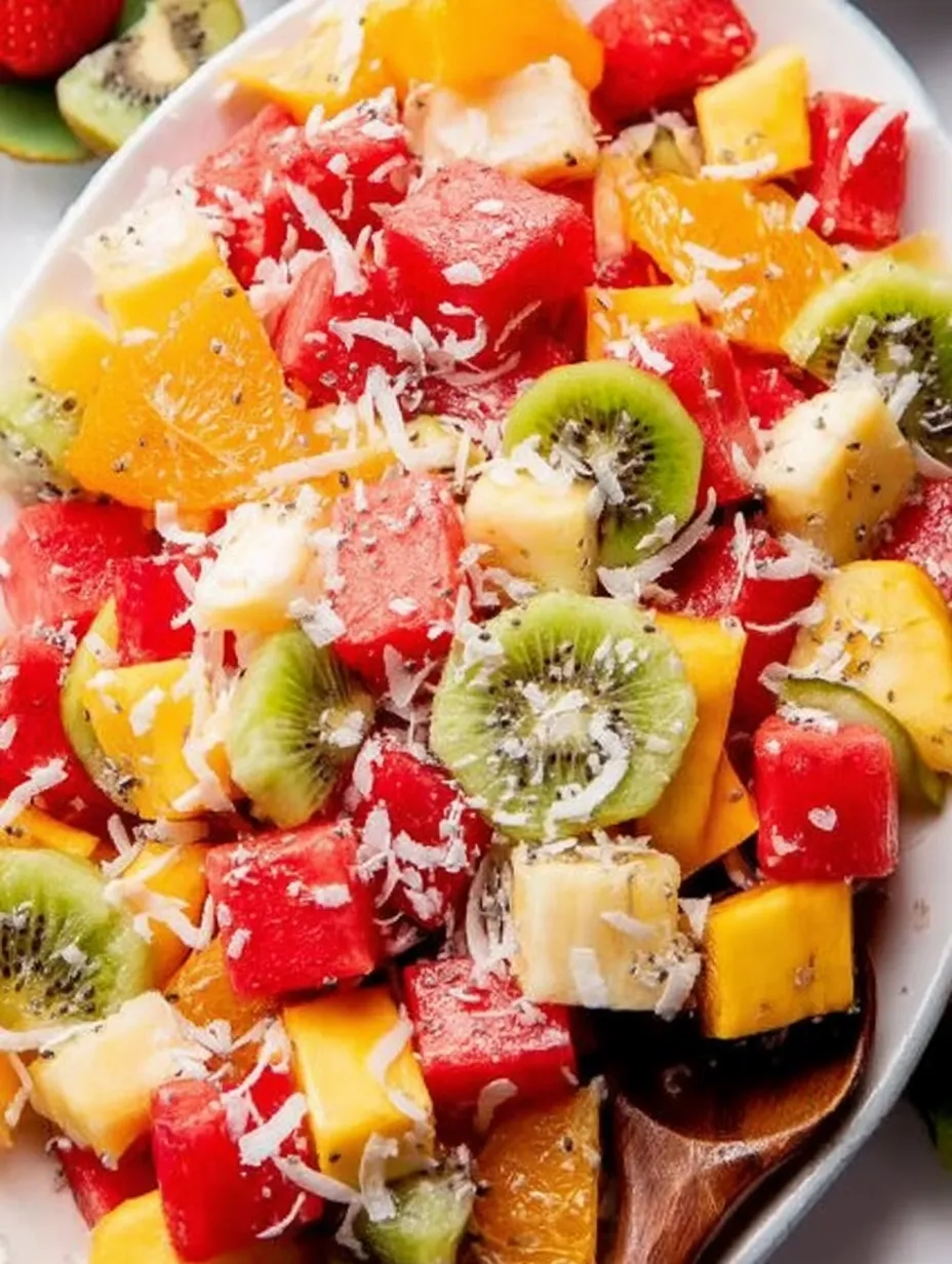 Tropical Fruit Salad with Honey Lime Dressing