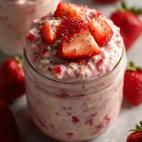 Strawberries and Cream Overnight Oats