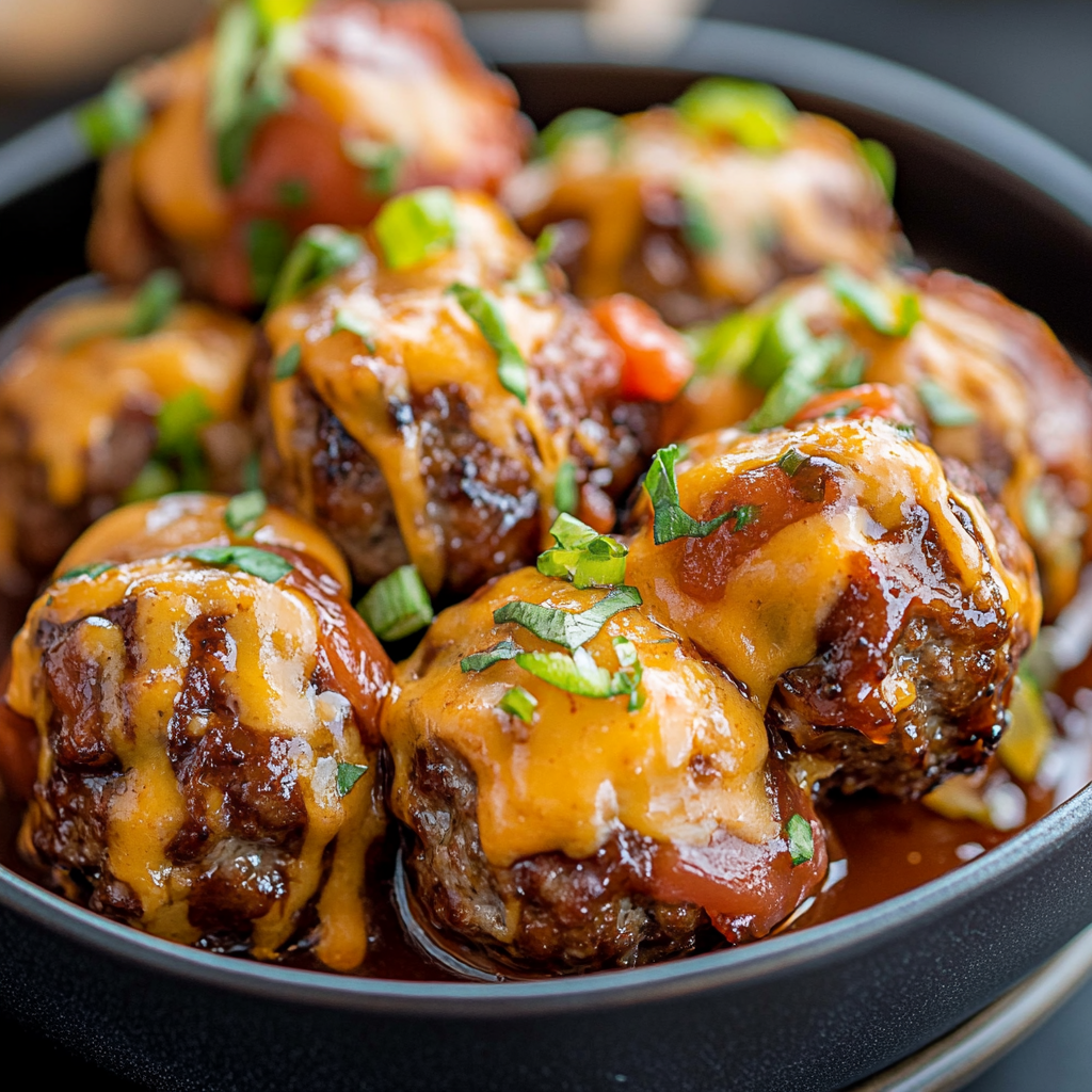 Smoky BBQ Cheeseburger Meatballs