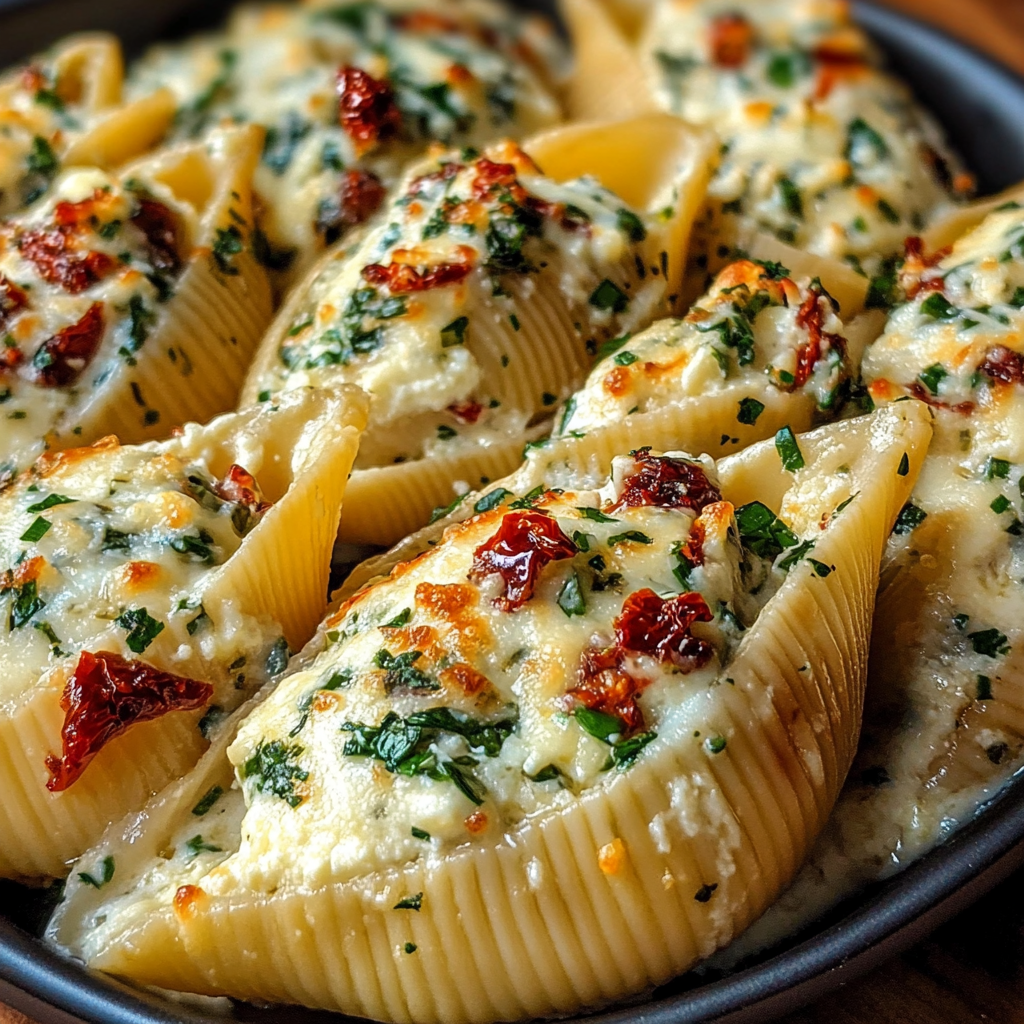 Creamy Ricotta and Sun-Dried Tomato Stuffed Shells
