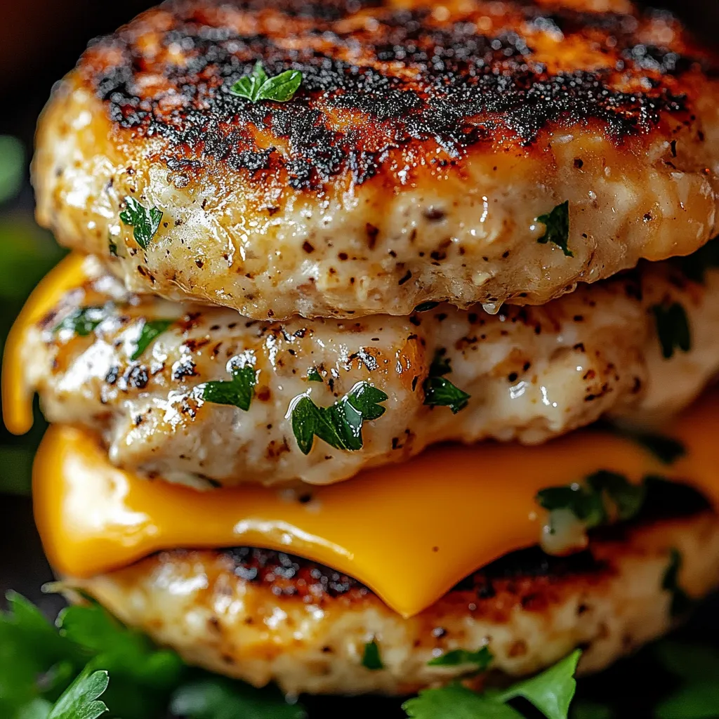 Cheddar Ranch Chicken Burgers